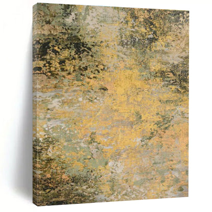 Yellow - Green Textured Art for Rustic Farmhouse Living Rooms DLZ0075