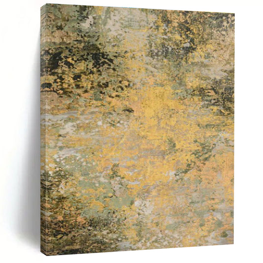 Yellow - Green Textured Art for Rustic Farmhouse Living Rooms DLZ0075