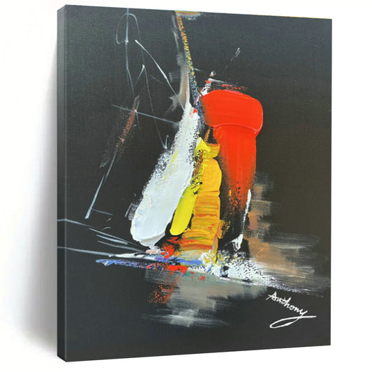 Colorful Abstract on Black for Trendy Nightclub & Creative Studio Break Area DLZ0826