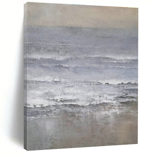 Gray - White Abstract Sea Art for Nautical Home Office & Art - Focused Café DLZ2069