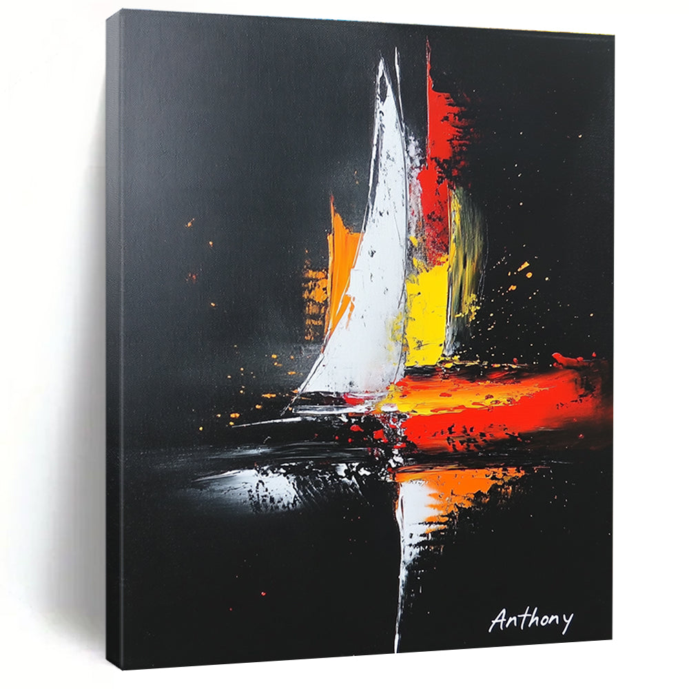 Night Sail Art for Nautical - Themed Bar & Luxury Yacht Club STSC815