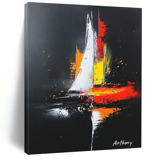 Night Sail Art for Nautical - Themed Bar & Luxury Yacht Club STSC815