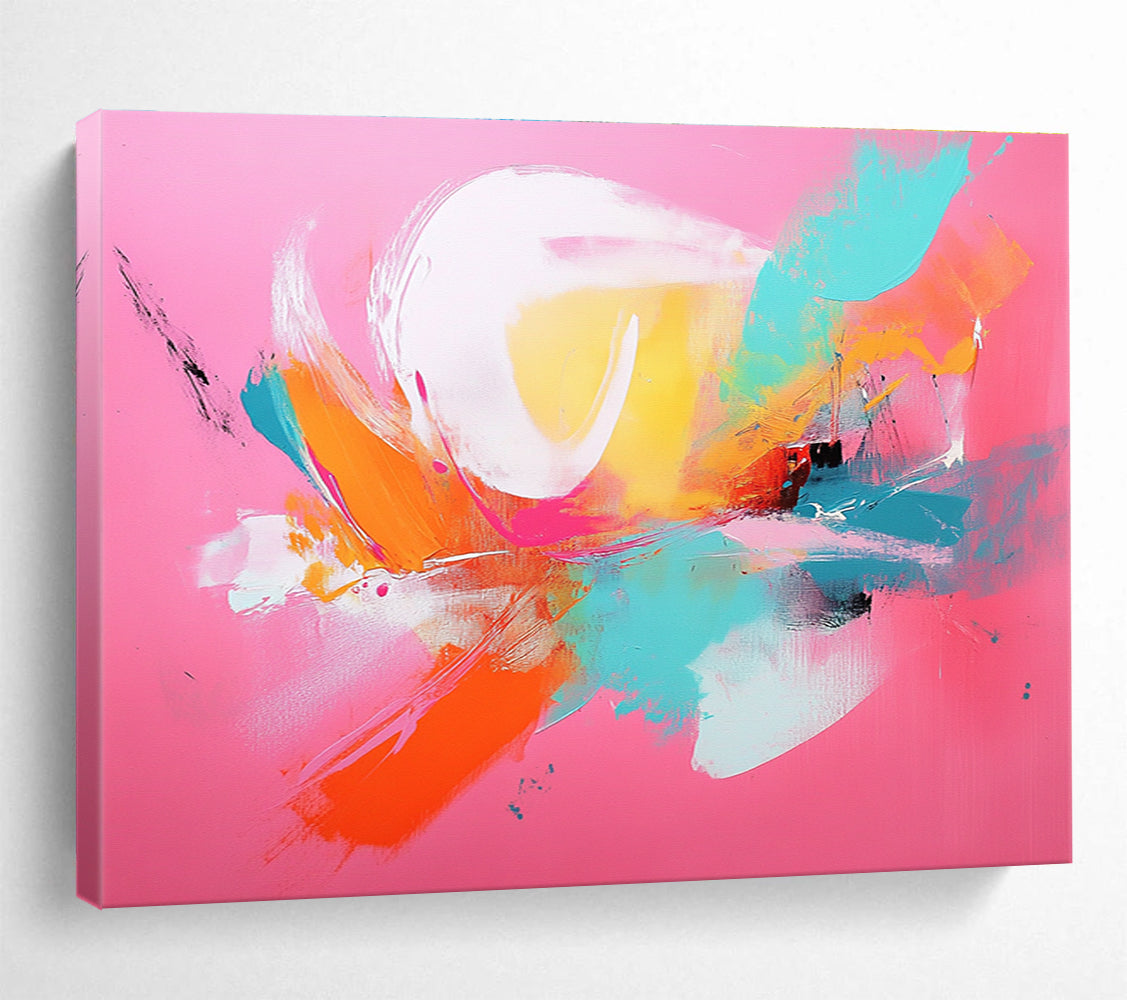 Pink - Colored Abstract Burst Art for Fashion Boutique & Modern Dining Room SC224