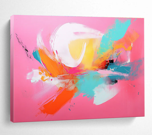 Pink - Colored Abstract Burst Art for Fashion Boutique & Modern Dining Room SC224