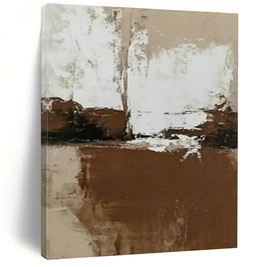 Brown - White Minimalist Abstract Art for Industrial - Chic Office & Monochrome Bedroom DLZ0982