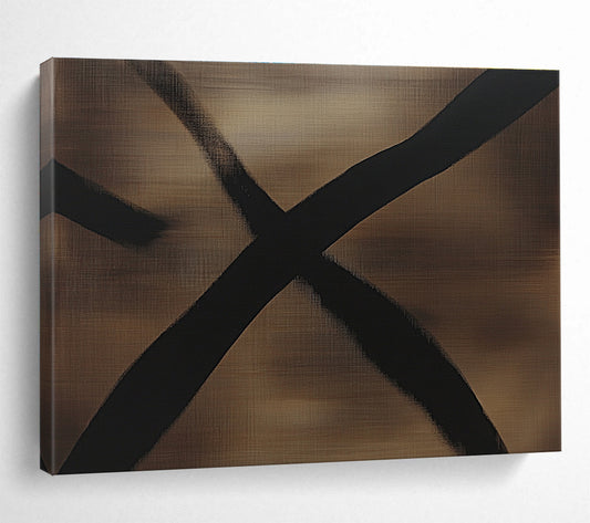 Brown and Black X - Shaped Art for Masculine Study & Industrial - Style Loft SC349