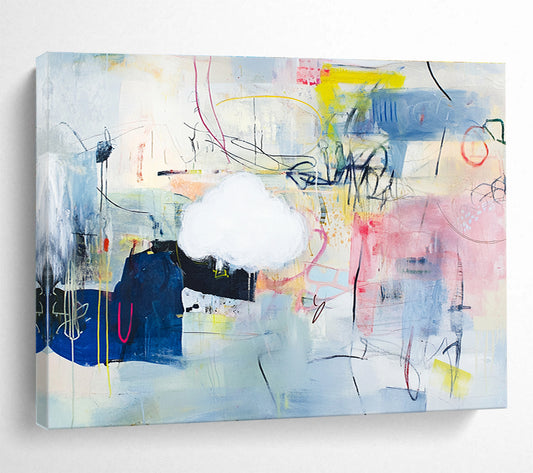 Abstract with Cloud Element Art for Dreamy Bedroom & Intimate Art Gallery SC477