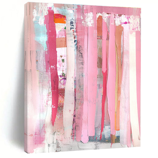 Pink Collage Strips Art for Fashion - Forward Boutique & Eclectic Home Entryway STSC1407