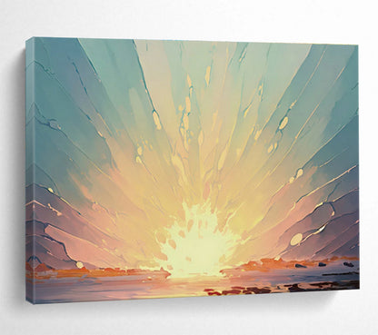Vibrant Sunrise Abstract Art for Inspirational Yoga Studio DLZ3049