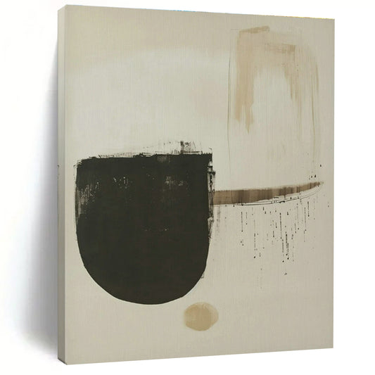Black - Brown Minimalist Abstract Art for Industrial - Chic Loft & Art - Focused Library DLZ1832