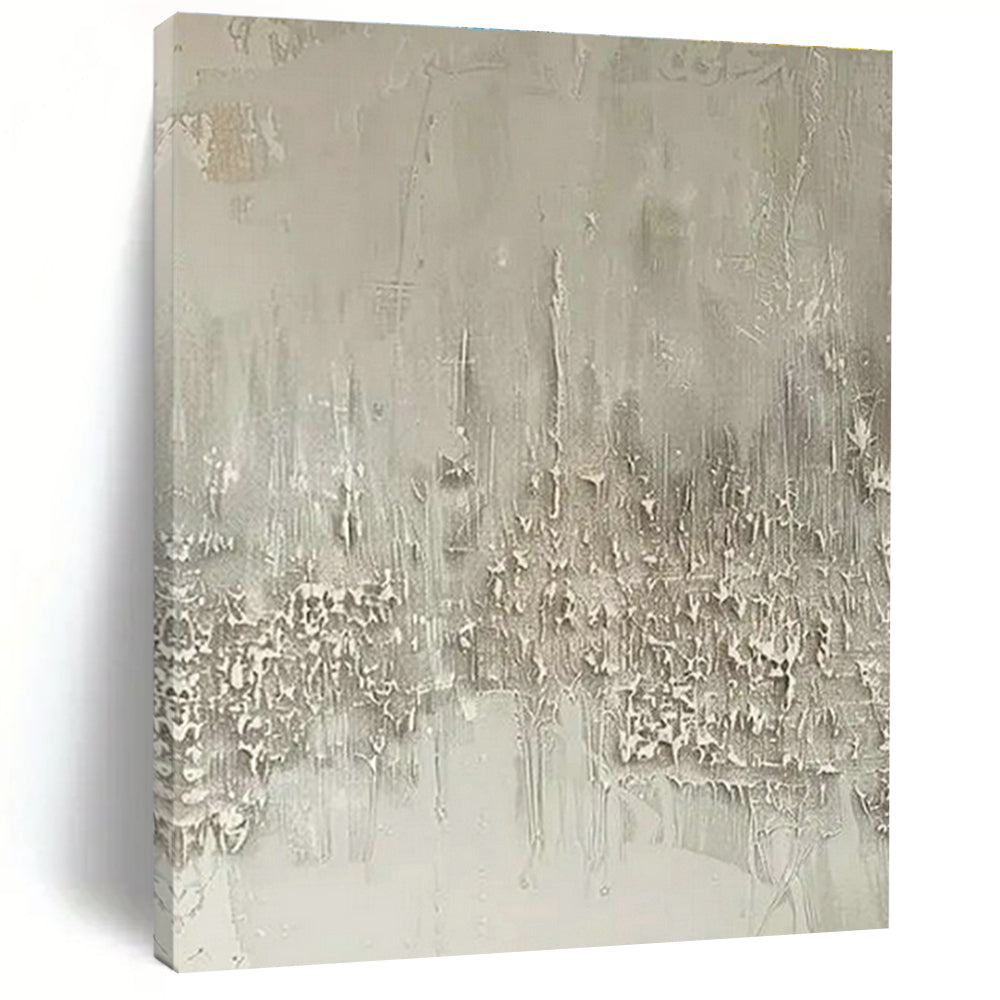 Gray - White Textured Abstract Art for Minimalist Home Office & Contemporary Art Studio DLZ1743