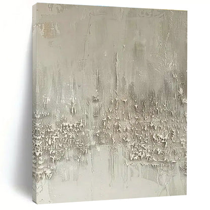 Gray - White Textured Abstract Art for Minimalist Home Office & Contemporary Art Studio DLZ1743