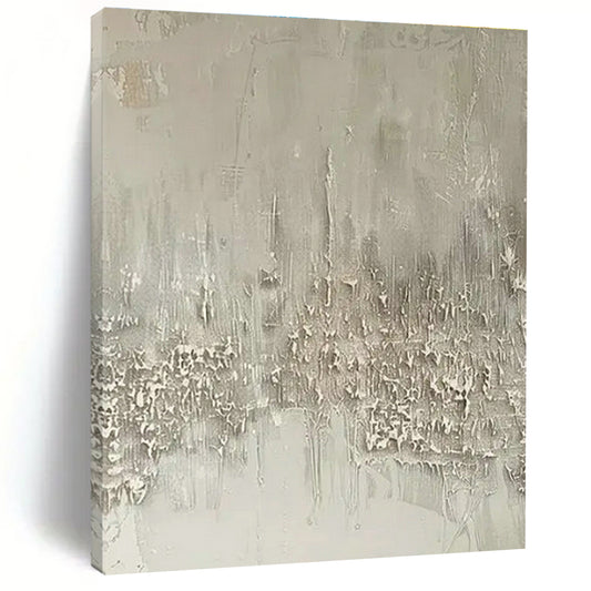 Gray - White Textured Abstract Art for Minimalist Home Office & Contemporary Art Studio DLZ1743