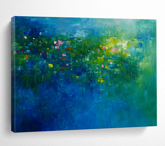 Blue - Green Abstract Garden Art for Botanical Conservatory Café & Nature - Lover’s Bathroom SC339