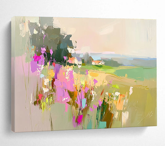 Colorful Pastoral Flowerscape Art for Countryside Villa Living Room & Bohemian - Style Café SC110