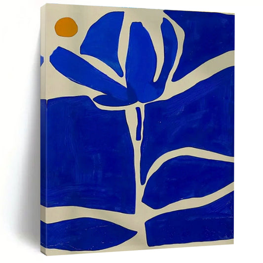 Blue Flower Abstract Art for Bohemian Garden House & Artisan Shop DLZ1759