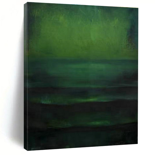 Deep Green Layered Abstract Art for Bedroom & Spa Lounge DLZ1196