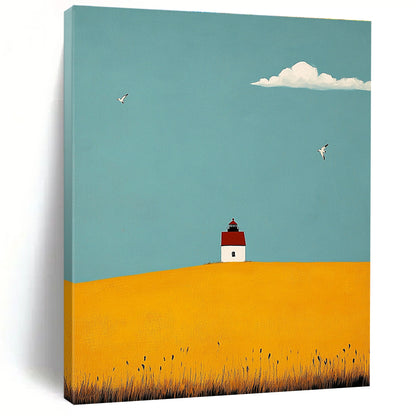 Lighthouse on Yellow Hill Art for Nautical Home Entryway & Coastal Community Center STSC1039