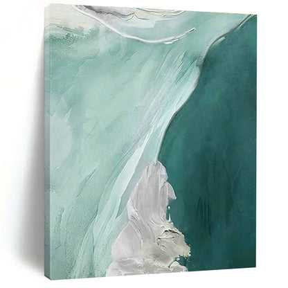 Mint Green & White Abstract Art for Coastal Café & Yoga Studio DLZ1243