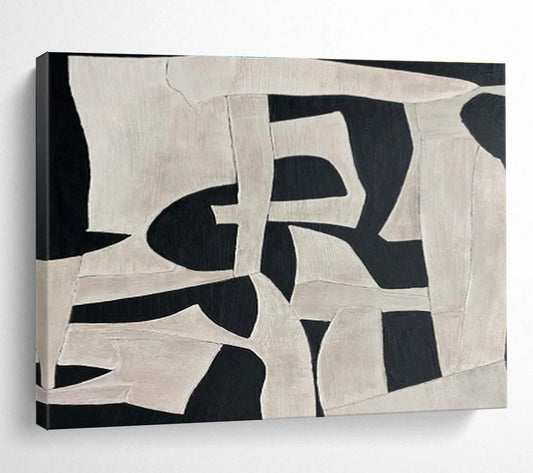 Black - White Geometric Abstract Art for Modern Office Receptions DLZ2475