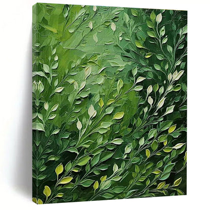Lush Green Leaf Oil Art for Botanical - Themed Home Entryways & Sunlit Breakfast Nooks DLZ0291
