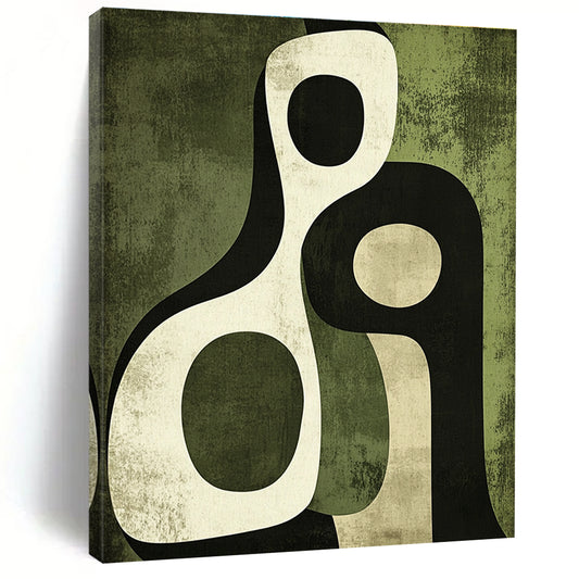 Green - Toned Abstract Figures for Eco - Friendly Home & Botanical Art Space STSC476