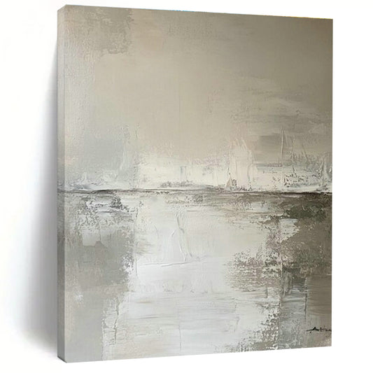 Gray - White Abstract Art for Minimalist Living Room & Spa Waiting Area DLZ1653
