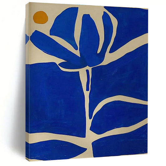 Blue Flower Abstract Art for Mediterranean - Style Courtyards DLZ0111