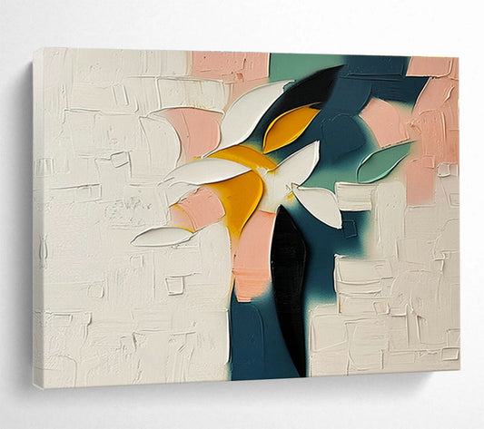 Colorful Flower Abstract Art for Cheerful Café Breakfast Nooks DLZ3131