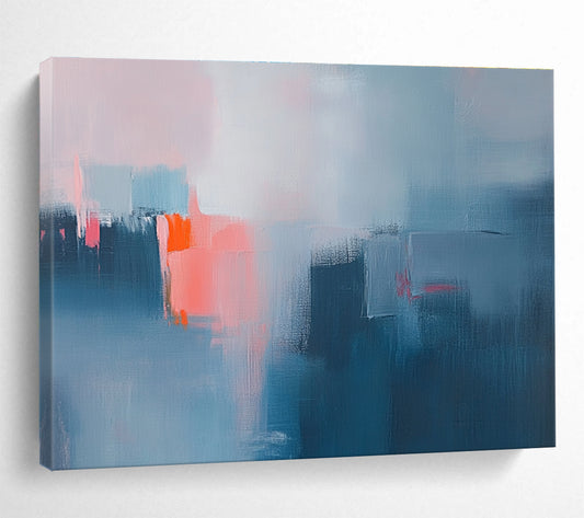 Blue and Pink Abstract Art for Contemporary Home Decor & Artistic Café SC319