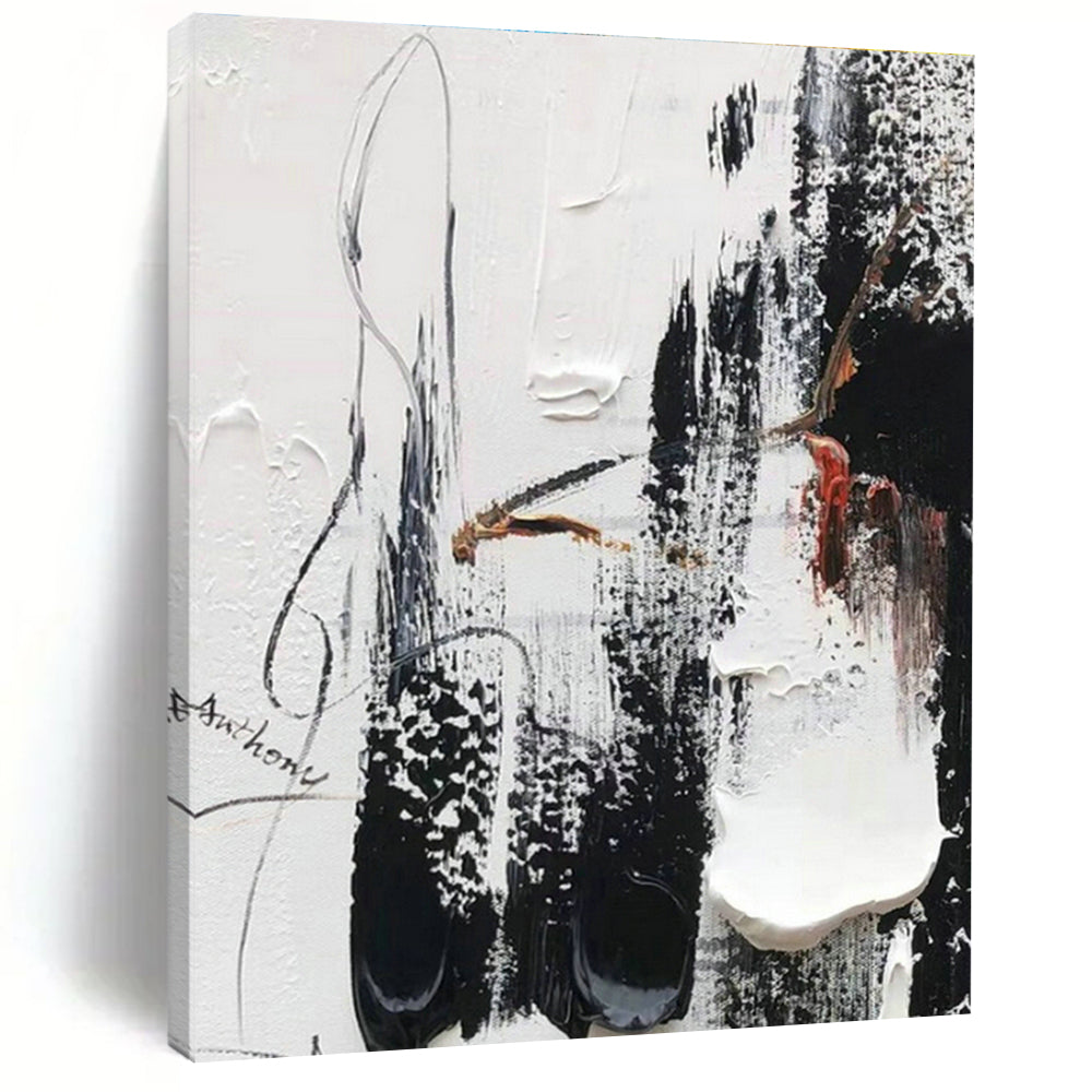Black - White Abstract Art for Industrial Loft Apartment & Modern Art Museum Corridor DLZ1675