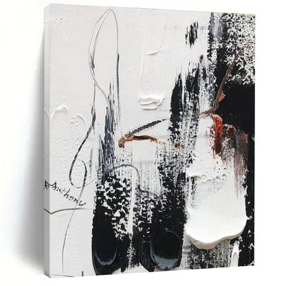 Black - White Abstract Art for Industrial Loft Apartment & Modern Art Museum Corridor DLZ1675