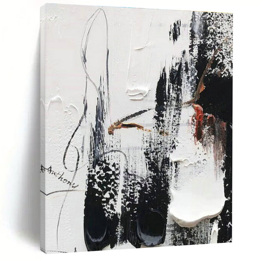 Black - White Abstract Art for Industrial Loft Apartment & Modern Art Museum Corridor DLZ1675