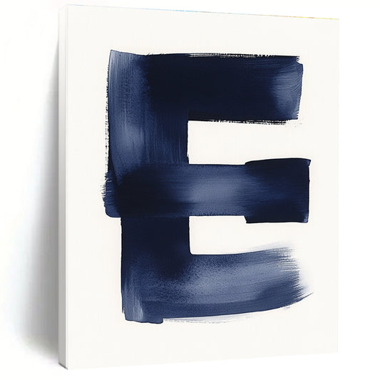 Blue Brushstroke "E" Art for Modern Nursery & Typography - Themed Exhibition STSC1096