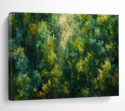 Sunlit Forest Palette Knife Art for Eco - Friendly Lodge Bedroom Retreats DLZ3195