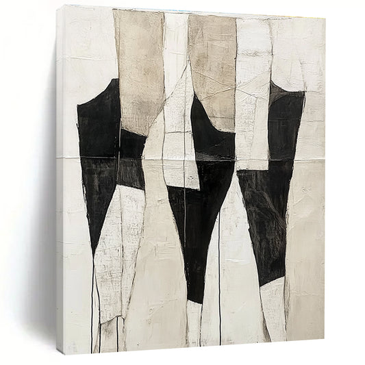 Black and Beige Patchwork Abstract for Industrial - Chic Loft & Contemporary Gallery STSC403
