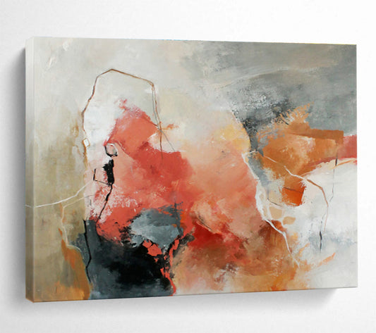 Red - Orange Abstract Art for Vibrant Event Venue DLZ2899