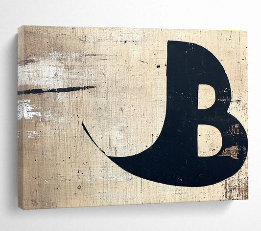 Distressed Letter B Art for Vintage - Themed Café & Industrial - Style Home SC438