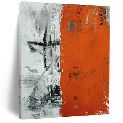 Orange - Grey Abstract Art for Living Room & Bedroom DLZ0494