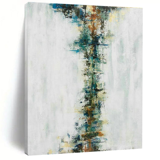 White - Blue - Green Abstract Art for Minimalist Home Entryway Walls DLZ0024