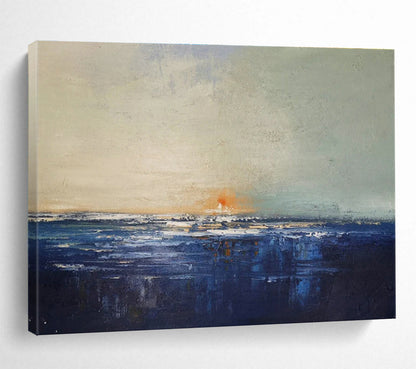 Serene Sea View Abstract Artwork for Crafting a Peaceful Coastal Bedroom Oasis DLZ3034