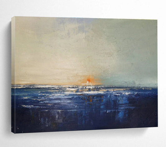 Serene Sea View Abstract Artwork for Crafting a Peaceful Coastal Bedroom Oasis DLZ3034