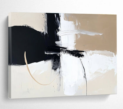 Monochrome Abstract Strokes Art for Minimalist Art Gallery & Modern Home Dining Room SC499