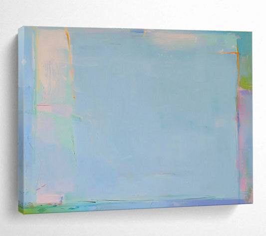 Light Blue Minimalist Abstract Art for Serene Bedroom DLZ2876