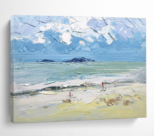 Beach Scene Painting for Family - Friendly Resort Lobby DLZ3012