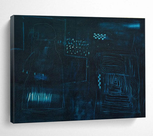 Dark - Blue Line Abstract Art for Mysterious Home Theaters DLZ2407
