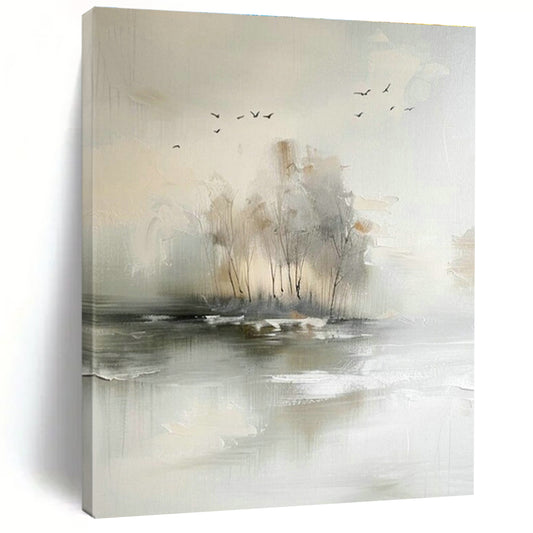 Misty Lake Landscape Art for Zen Bedroom & Nature - Inspired Spa DLZ1470