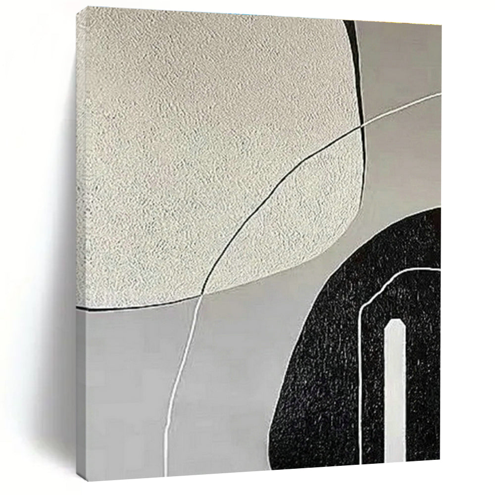 Gray - White Geometric Abstract Art for Scandinavian Home & Contemporary Office DLZ1146