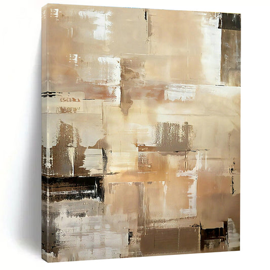 Brown - White Geometric Abstract Art for Modern Office Reception & Industrial - Chic Café DLZ0991