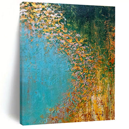 Blue - Green Autumn Landscape Art for Countryside Villa Living Rooms DLZ0067